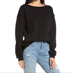 Treasure & Bond Raw Edge Oversized Pullover Sweatshirt
